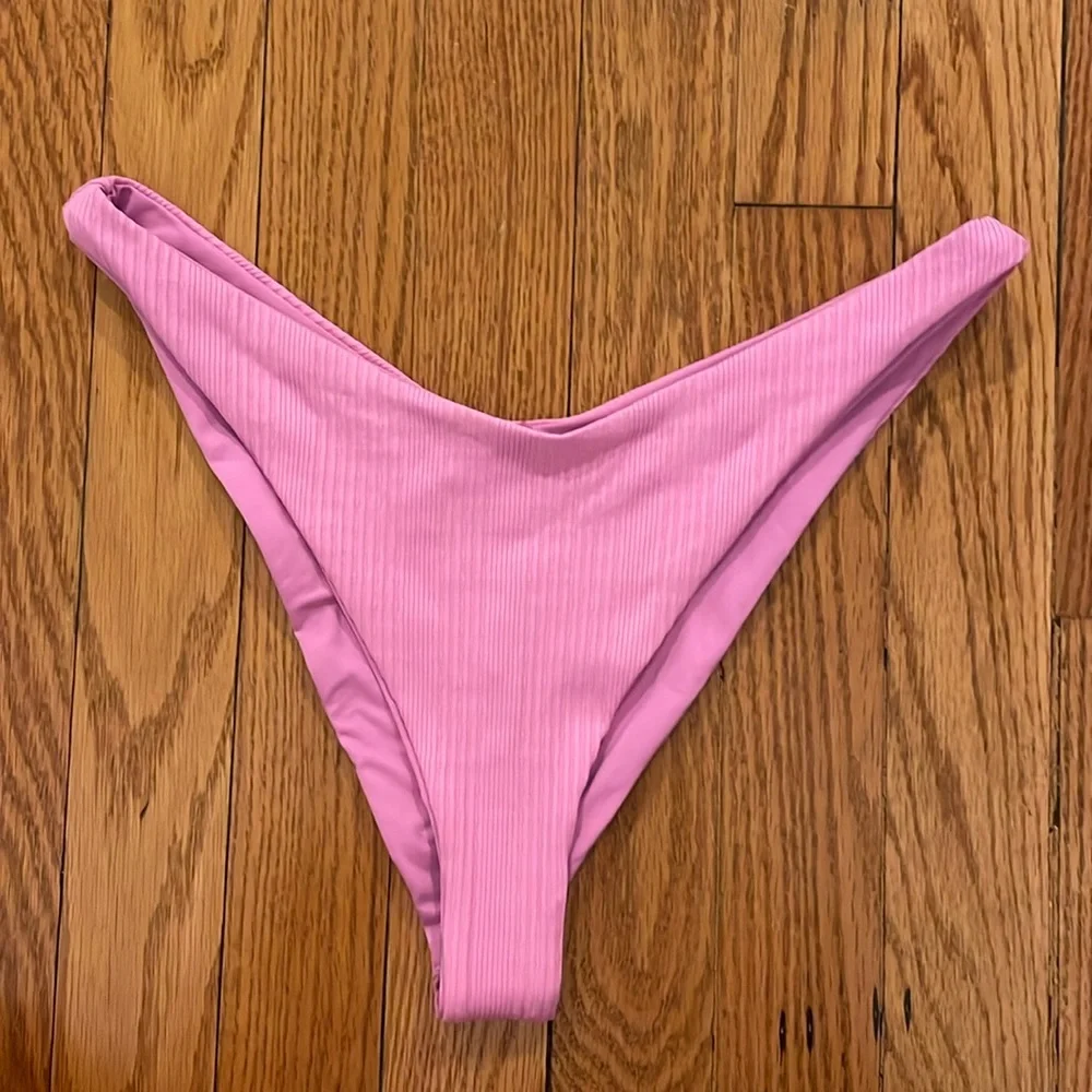 l*space Ribbed Cabana Bitsy Bikini Swim Bottom‎ in Rosebud